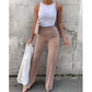 High Waist Trousers Micro Wide Leg Pants - JELESACK