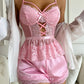 Sleeveless Suspenders Top + Lace Shorts Set Sleepwear - JELESACK