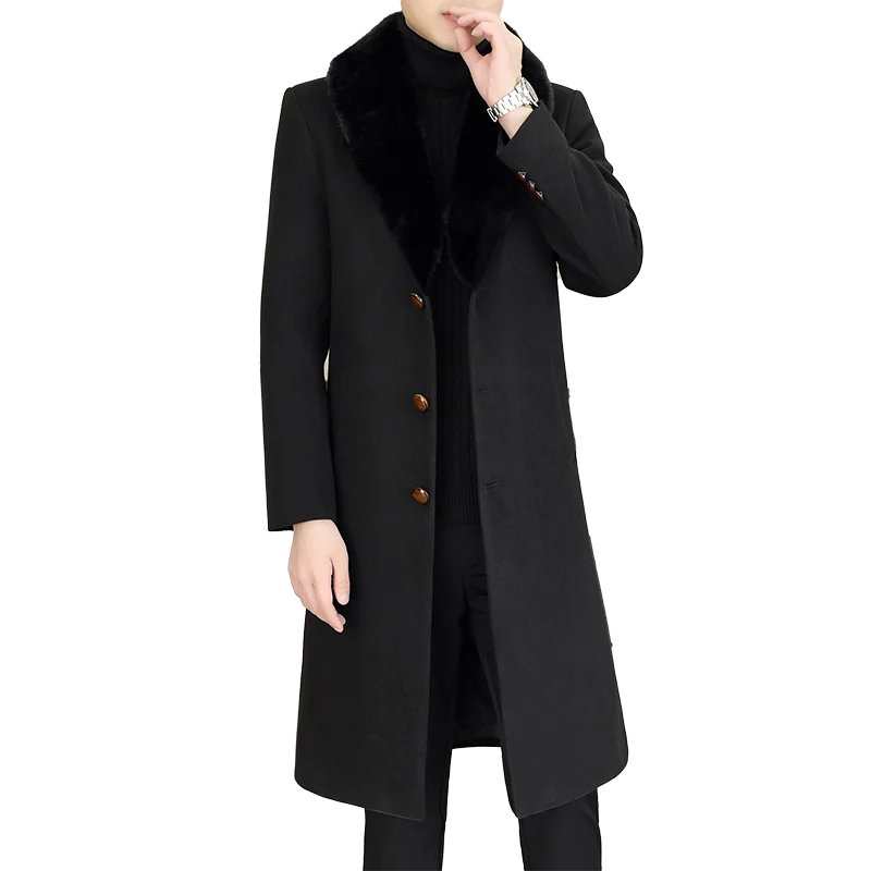 High-end Fur Collar Wool Coat - JELESACK