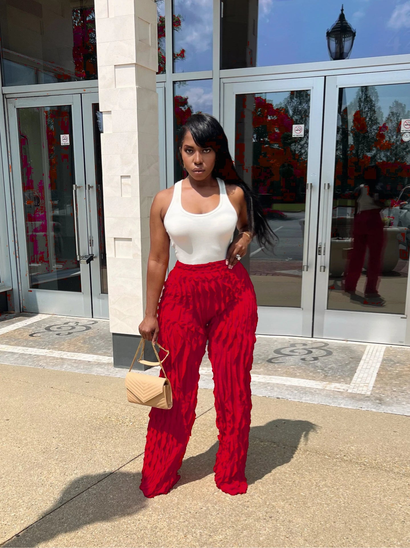 Ruffles Straight  pants