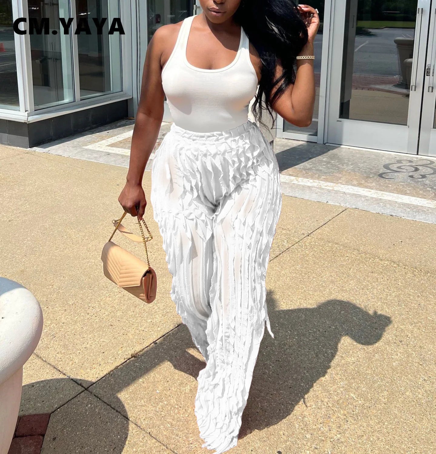 Ruffles Straight  pants