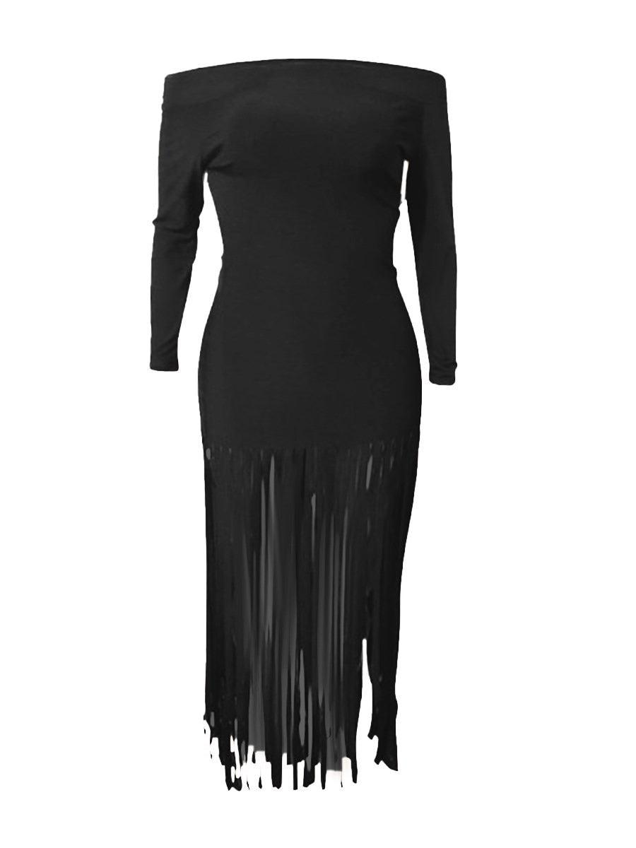 LW Plus Size Dresses Tassel Design Bodycon - JELESACK