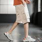 Men's Cargo Elastic Waist Multi Pocket Wide Short Pants