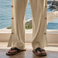 Casual Cotton Linen Drawstring Buckle Pants