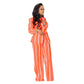 Printed Striped Shirt & Loose Straight Trousers