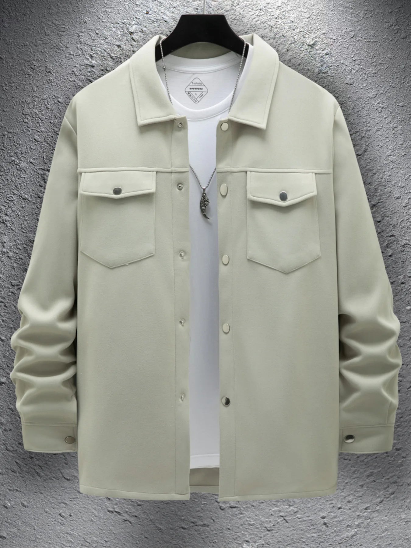 Men's lapel single breasted outerwear