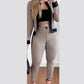 Three-piece Set Printed Tight Plaid Vest & trousers - JELESACK