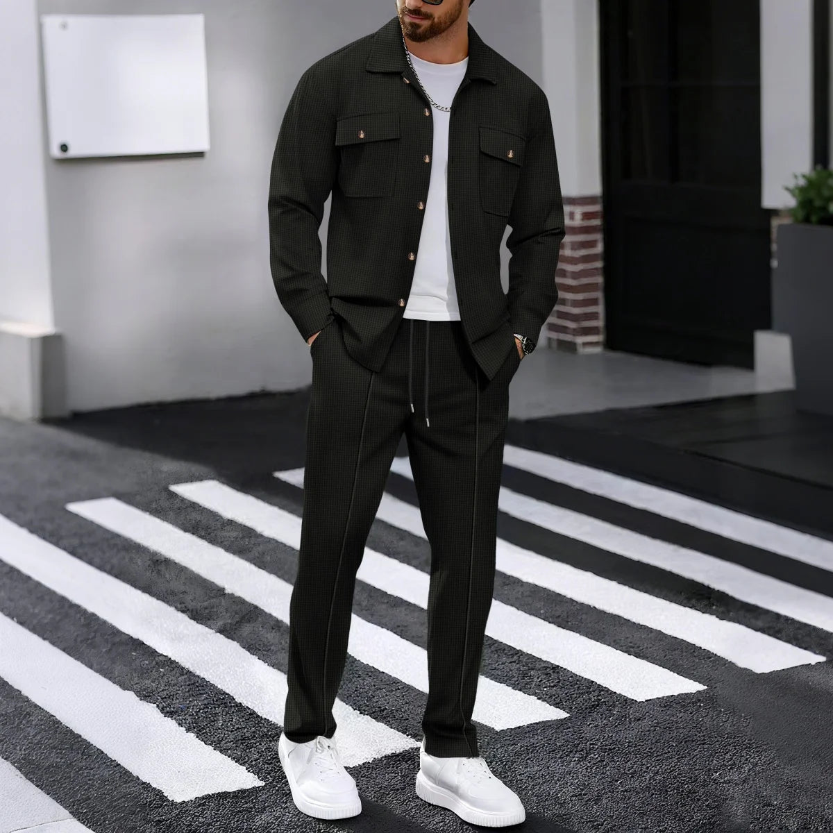 Casual Suit Street Style Solid