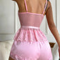 Sleeveless Suspenders Top + Lace Shorts Set Sleepwear - JELESACK