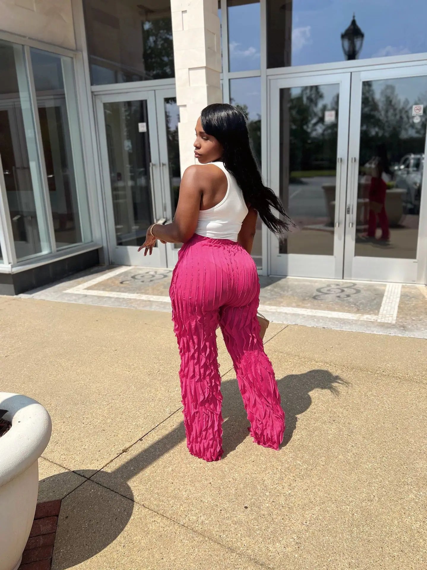 Ruffles Straight  pants