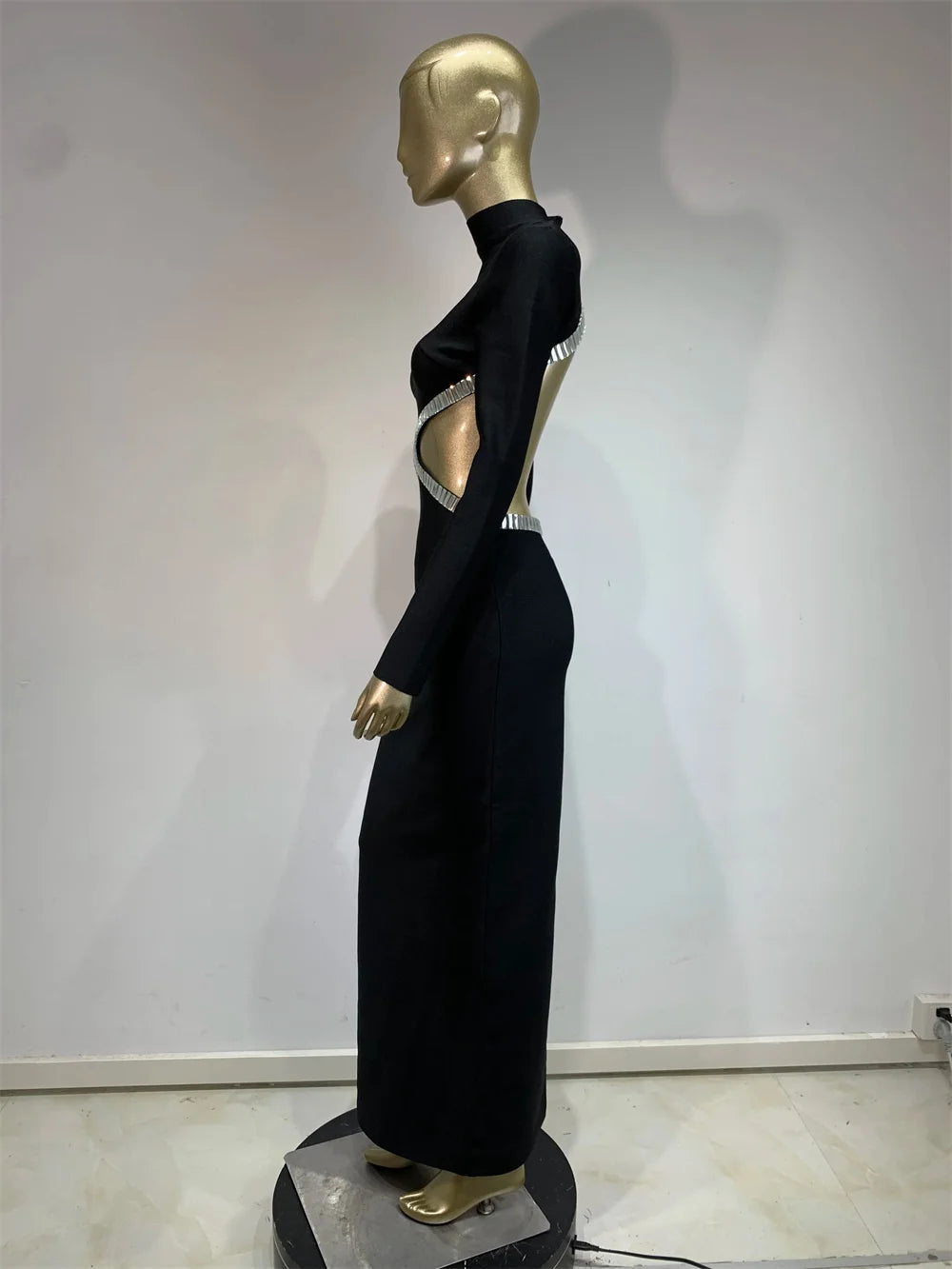 Long Dress Elegant Backless Stretch Cut Out Gown