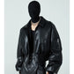 Winter Short Thick Warm Black Pu Leather Jacket