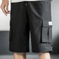 Men's Cargo Elastic Waist Multi Pocket Wide Short Pants