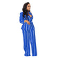 Printed Striped Shirt & Loose Straight Trousers