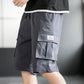 Men's Cargo Elastic Waist Multi Pocket Wide Short Pants