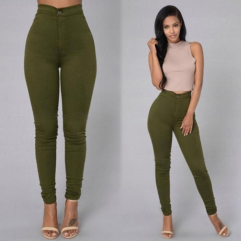 Casual High Waist Stretch Jeans - JELESACK