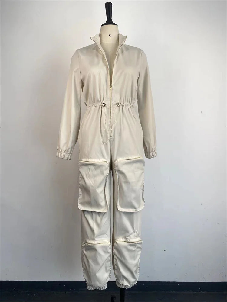 Zipper Cargo Women Jumpsuit