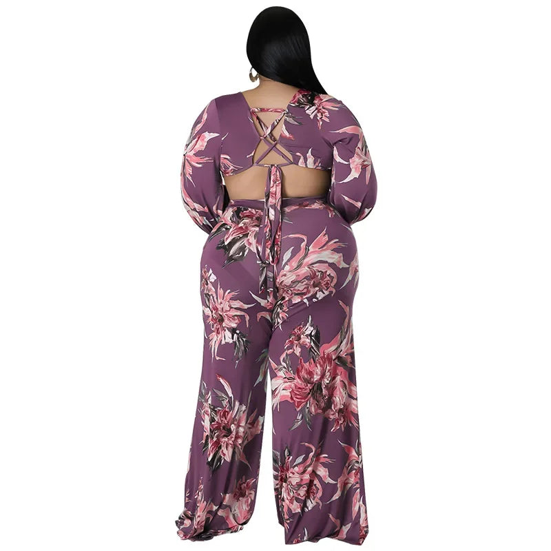 Plus Size Jumpsuit  Print One Piece