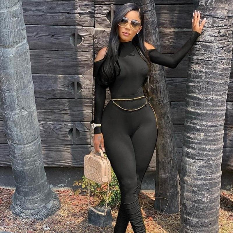 Bodycon Jumpsuit Long Sleeve - JELESACK