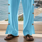 Casual Cotton Linen Drawstring Buckle Pants