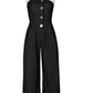 Ruched Strapless Wide Legs Jumpsuits