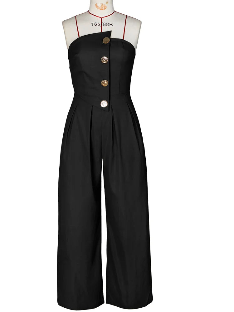 Ruched Strapless Wide Legs Jumpsuits
