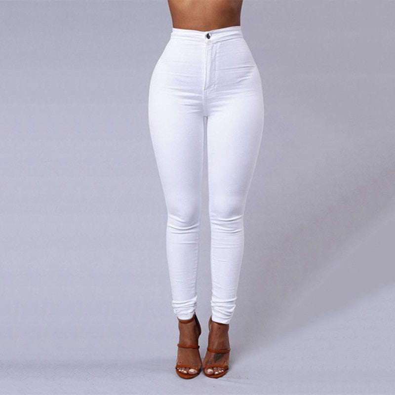 Casual High Waist Stretch Jeans - JELESACK