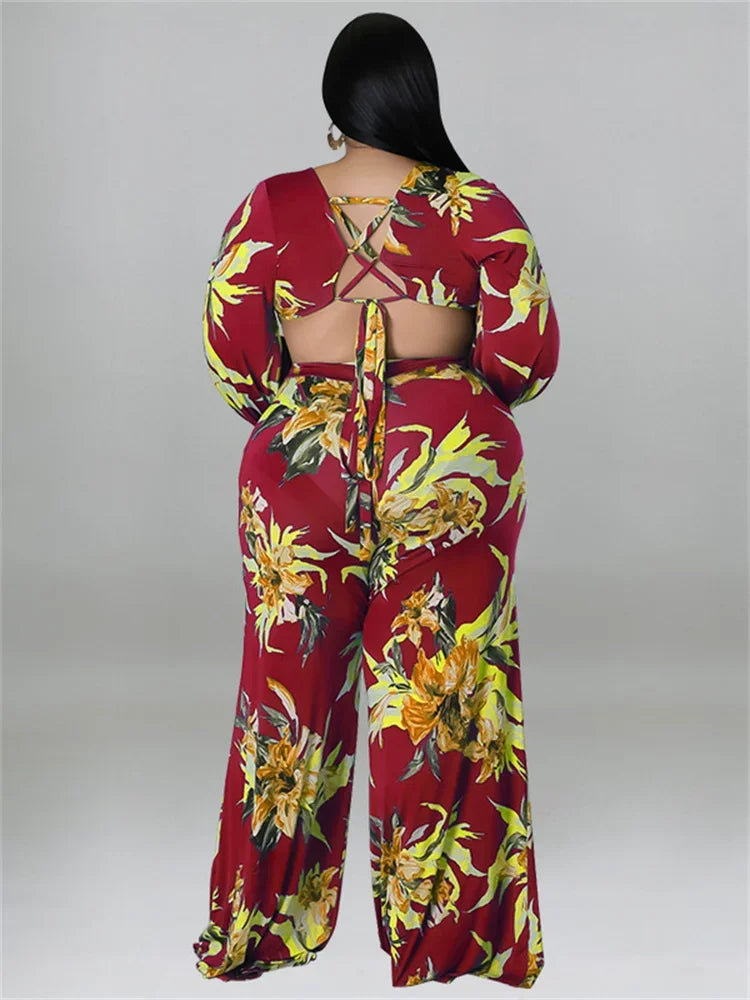 Plus Size Jumpsuit  Print One Piece