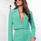 Two Piece Long Sleeve Suit & High Waist Wide Leg Pants