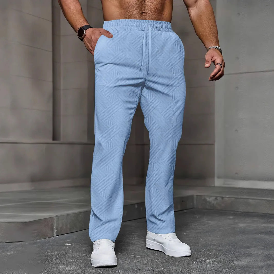 casual  jacquard elastic trousers