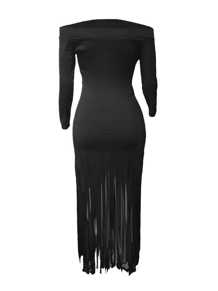 LW Plus Size Dresses Tassel Design Bodycon - JELESACK