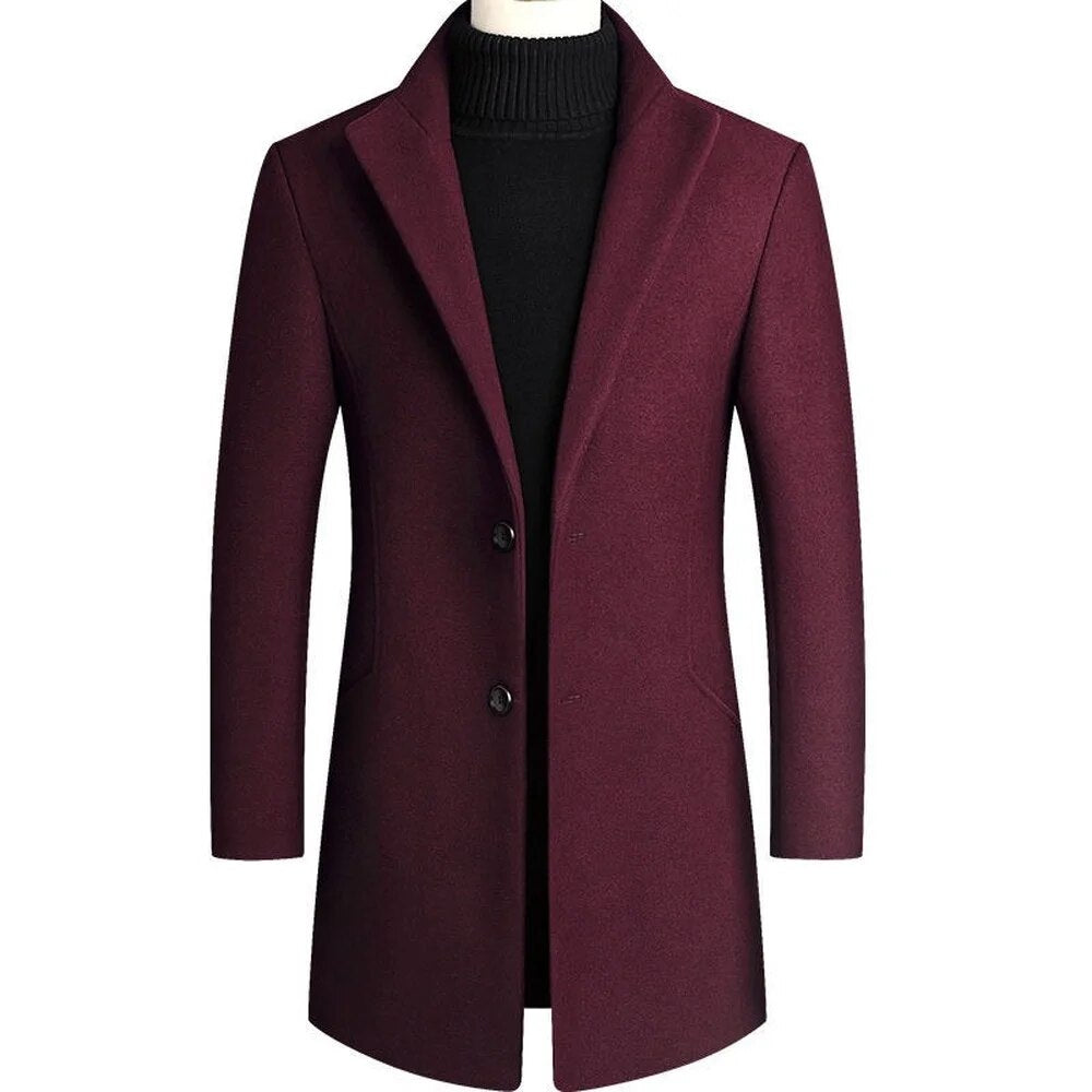 New Winter Fashion Men's Slim Fit Jacket Woolen Coats - JELESACK