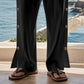 Casual Cotton Linen Drawstring Buckle Pants