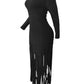 LW Plus Size Dresses Tassel Design Bodycon - JELESACK