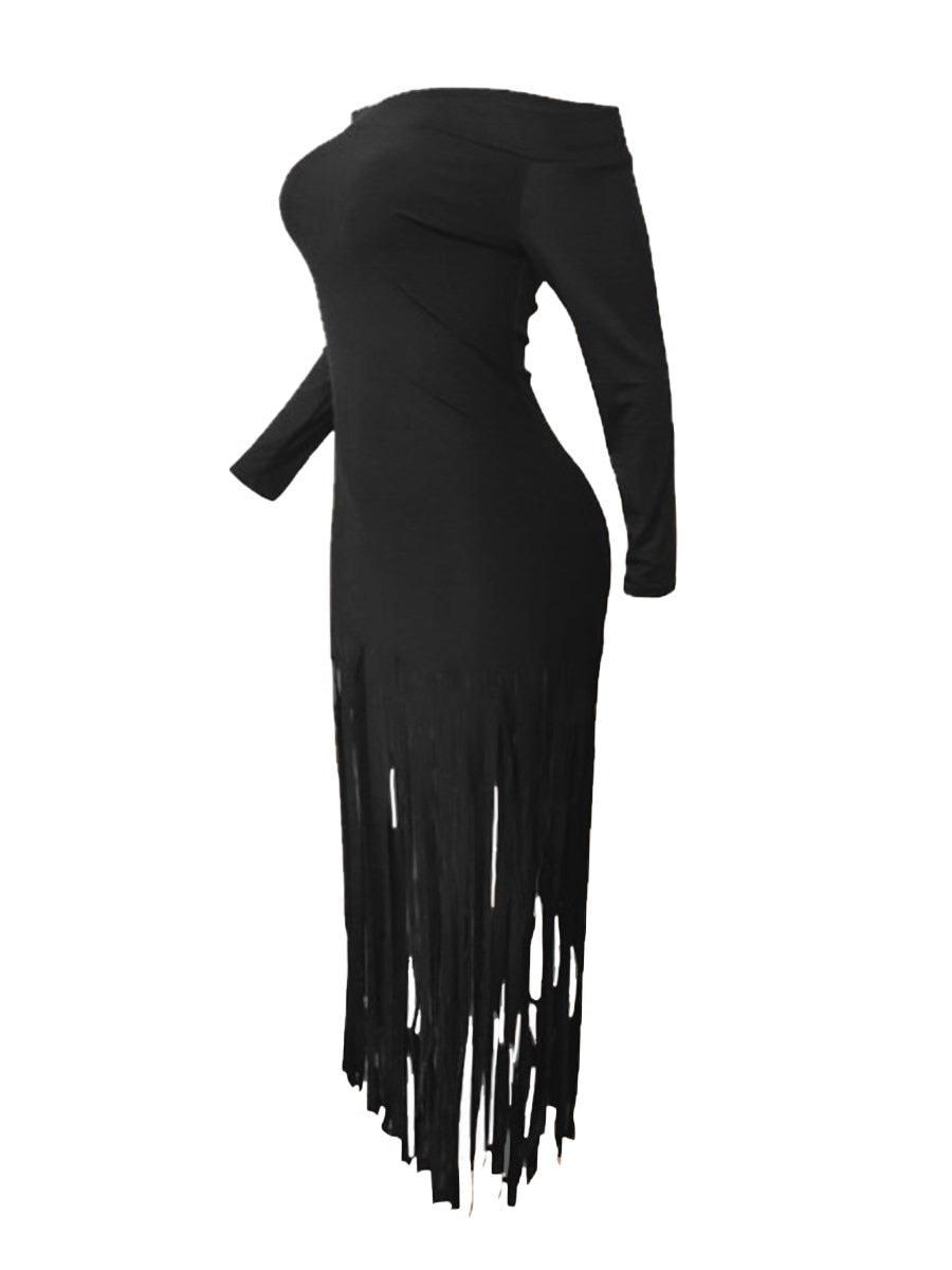 LW Plus Size Dresses Tassel Design Bodycon - JELESACK