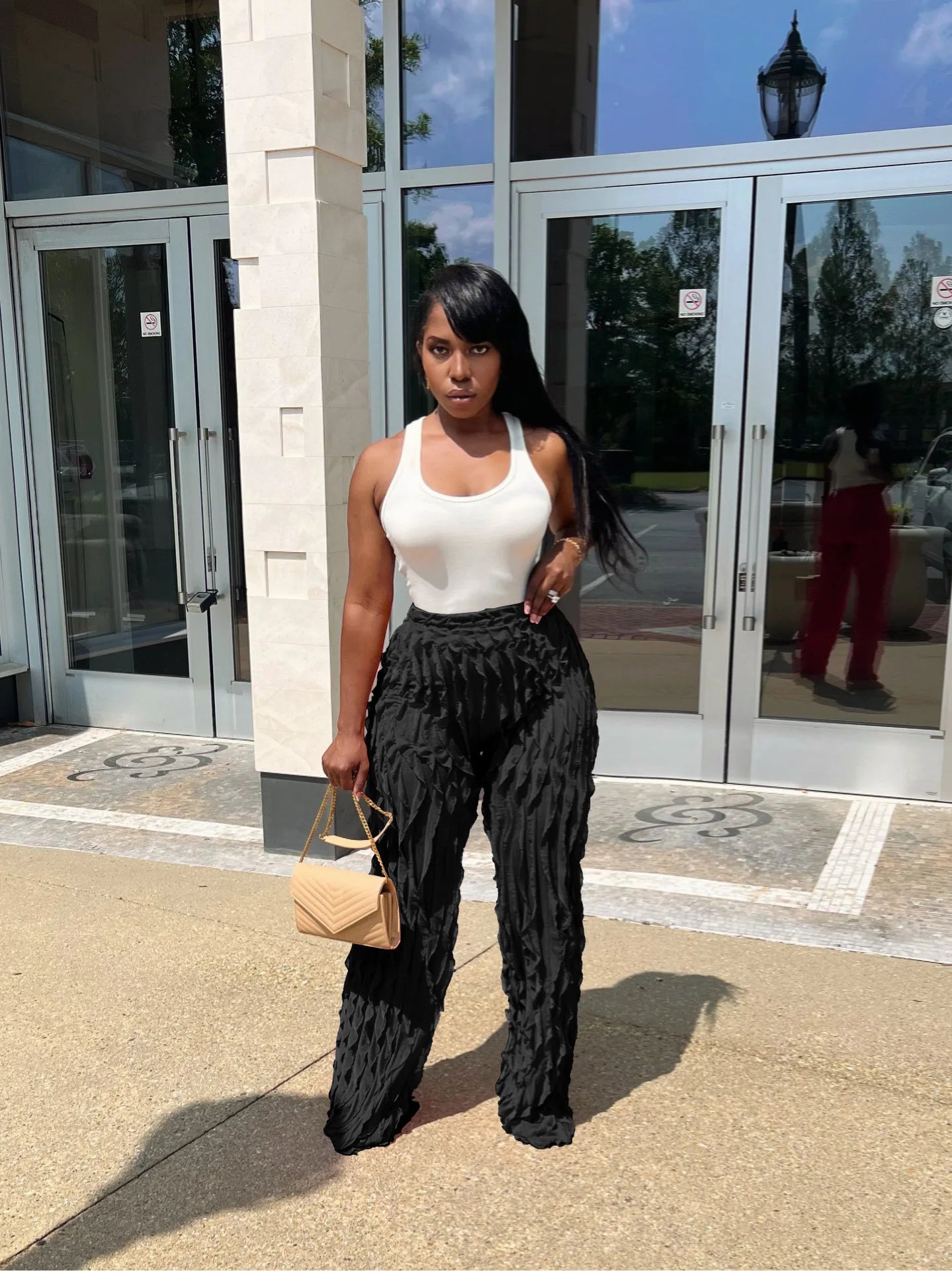 Ruffles Straight  pants