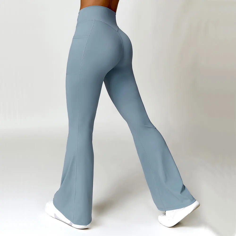 High Waist Flare Leggings Pants - JELESACK