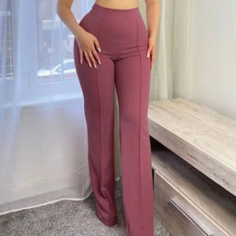 High Waist Trousers Micro Wide Leg Pants - JELESACK