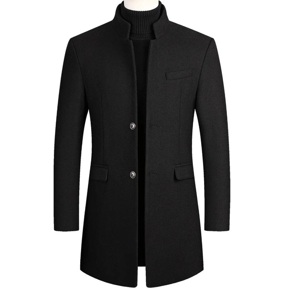 New Winter Fashion Men's Slim Fit Jacket Woolen Coats - JELESACK