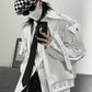 Short White Pu Leather Jacket