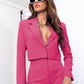 Two Piece Long Sleeve Suit & High Waist Wide Leg Pants