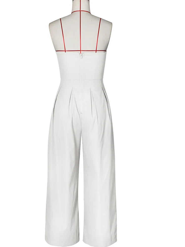 Ruched Strapless Wide Legs Jumpsuits