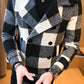 Double-breasted Plaid Casual Warm Jacket - JELESACK