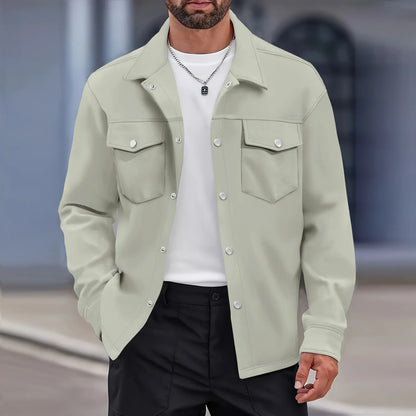 Men's lapel single breasted outerwear