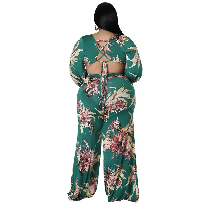 Plus Size Jumpsuit  Print One Piece