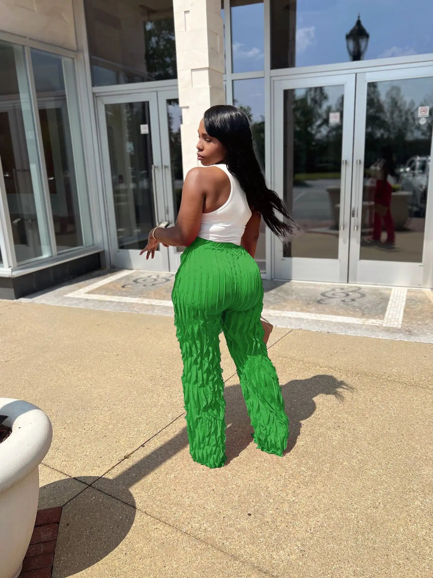 Ruffles Straight  pants