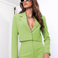 Two Piece Long Sleeve Suit & High Waist Wide Leg Pants