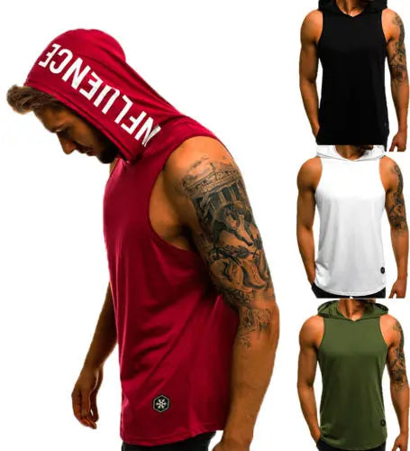 Hooded Men's Tank Tops Sleeveless - JELESACK