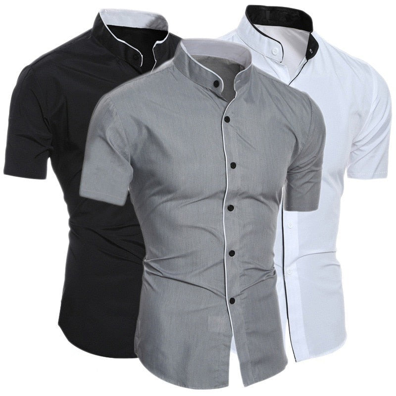 Men's solid short sleeved shirt - JELESACK