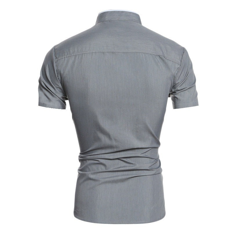 Men's solid short sleeved shirt - JELESACK